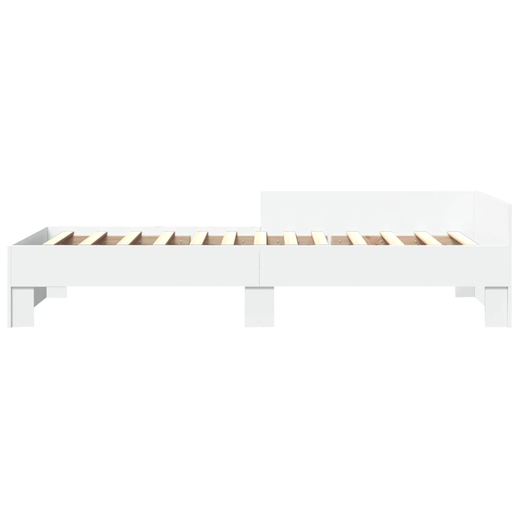 Bed Frame without Mattress White 75x190 cm Small Single Engineered Wood
